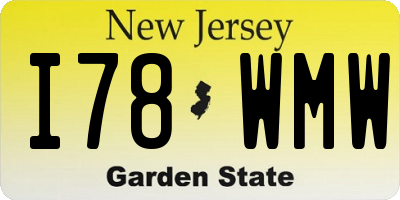 NJ license plate I78WMW