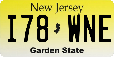 NJ license plate I78WNE