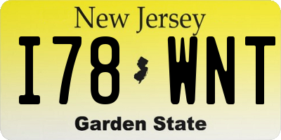 NJ license plate I78WNT