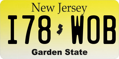 NJ license plate I78WOB