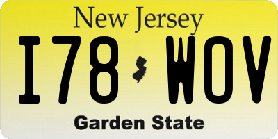 NJ license plate I78WOV