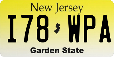 NJ license plate I78WPA