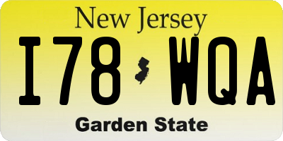NJ license plate I78WQA