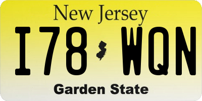 NJ license plate I78WQN