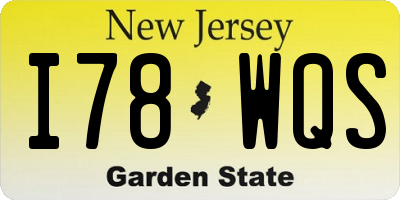 NJ license plate I78WQS