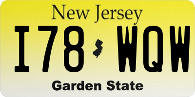 NJ license plate I78WQW