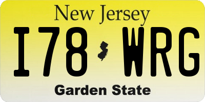 NJ license plate I78WRG
