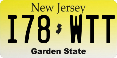 NJ license plate I78WTT