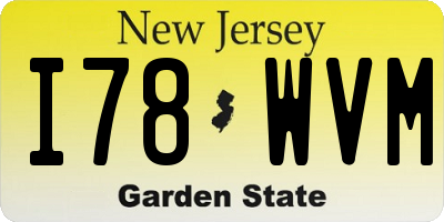 NJ license plate I78WVM