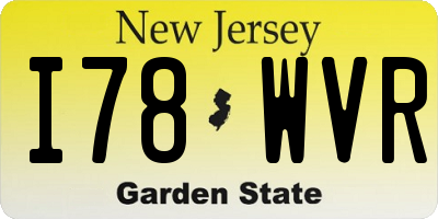 NJ license plate I78WVR