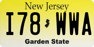 NJ license plate I78WWA