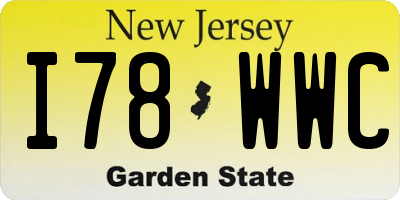 NJ license plate I78WWC