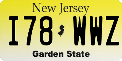 NJ license plate I78WWZ