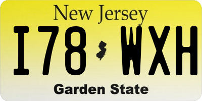 NJ license plate I78WXH
