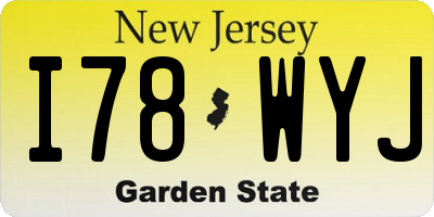 NJ license plate I78WYJ
