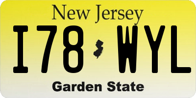 NJ license plate I78WYL