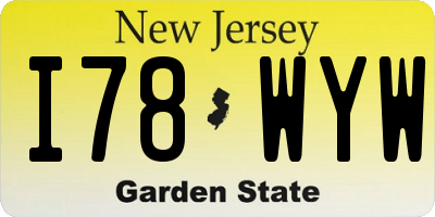 NJ license plate I78WYW