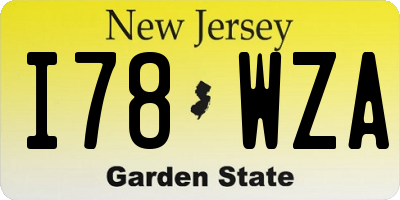 NJ license plate I78WZA