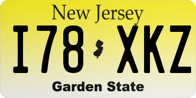 NJ license plate I78XKZ