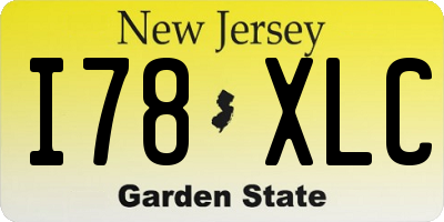 NJ license plate I78XLC