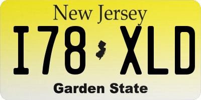 NJ license plate I78XLD