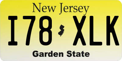 NJ license plate I78XLK