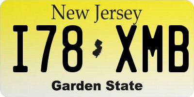 NJ license plate I78XMB