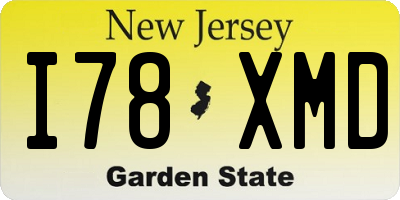 NJ license plate I78XMD