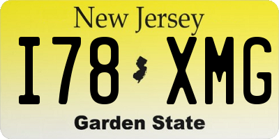 NJ license plate I78XMG