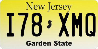 NJ license plate I78XMQ