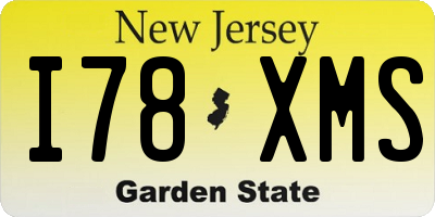 NJ license plate I78XMS