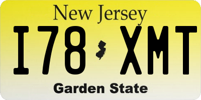 NJ license plate I78XMT