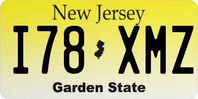 NJ license plate I78XMZ