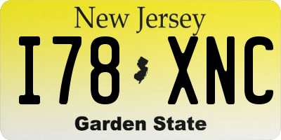 NJ license plate I78XNC