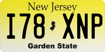 NJ license plate I78XNP