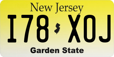 NJ license plate I78XOJ