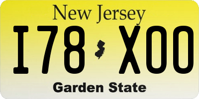 NJ license plate I78XOO