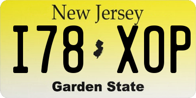NJ license plate I78XOP