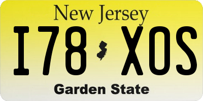 NJ license plate I78XOS