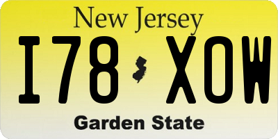 NJ license plate I78XOW