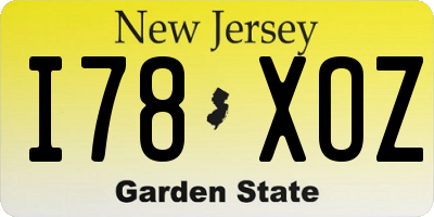 NJ license plate I78XOZ