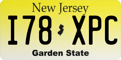 NJ license plate I78XPC