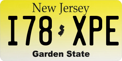 NJ license plate I78XPE