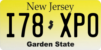NJ license plate I78XPO