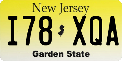 NJ license plate I78XQA