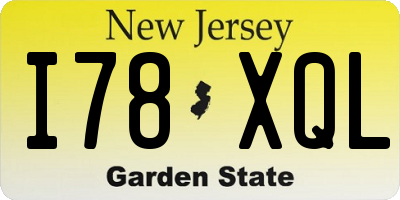 NJ license plate I78XQL