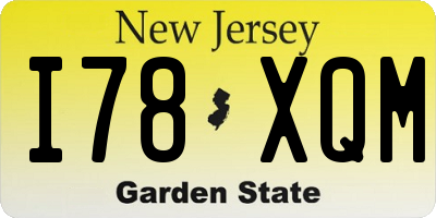 NJ license plate I78XQM