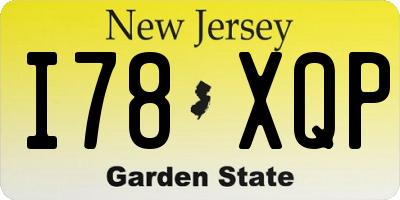 NJ license plate I78XQP