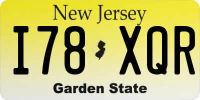 NJ license plate I78XQR