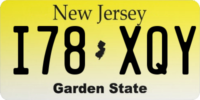 NJ license plate I78XQY